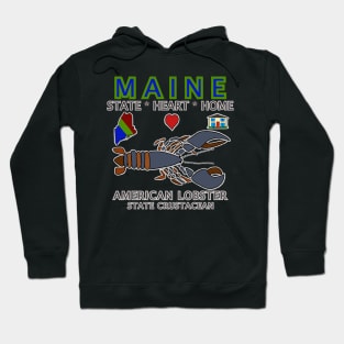 Maine - Lobster - State, Heart, Home - State Symbols Hoodie